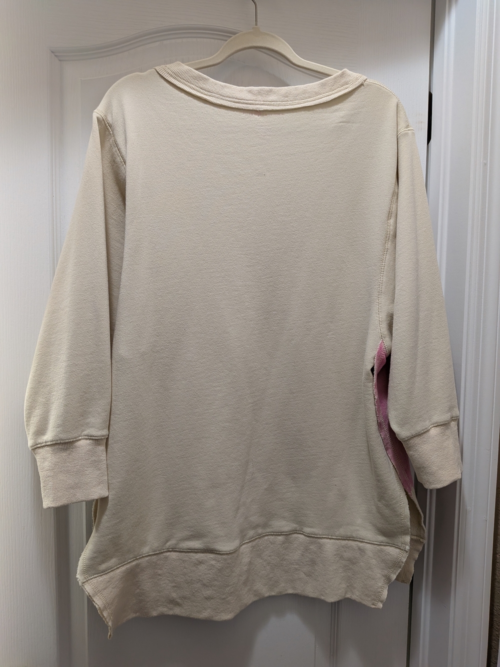 NATURAL LIFE Cream V‑Neck Sweatshirt with Pink, Yellow & Blue Floral Print - Picture 2 of 4
